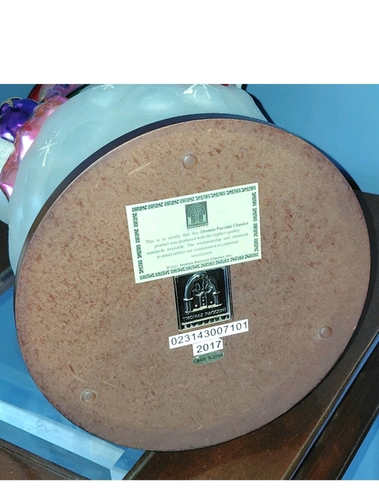 2004 Thomas Pacconi Classics Christmas Glass Snowman Wood Base HandBlown/Painted - Picture 8 of 9